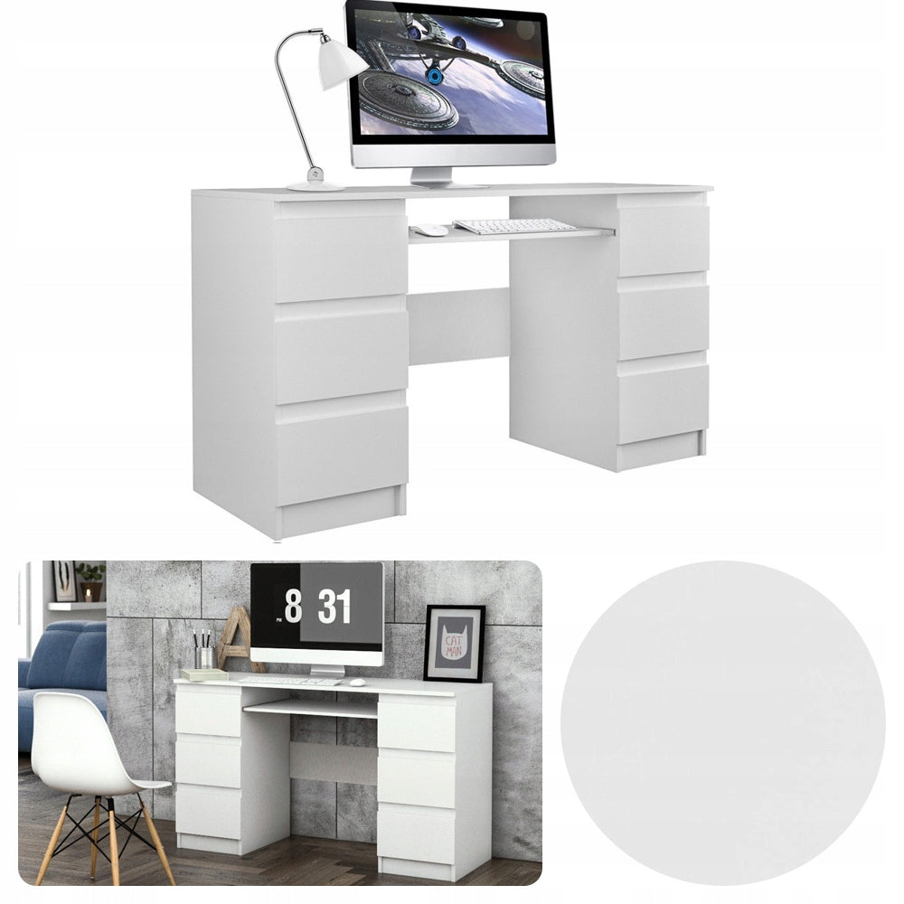 COMPUTER DESK drawers KUBANO white mat OFFICE made in Poland