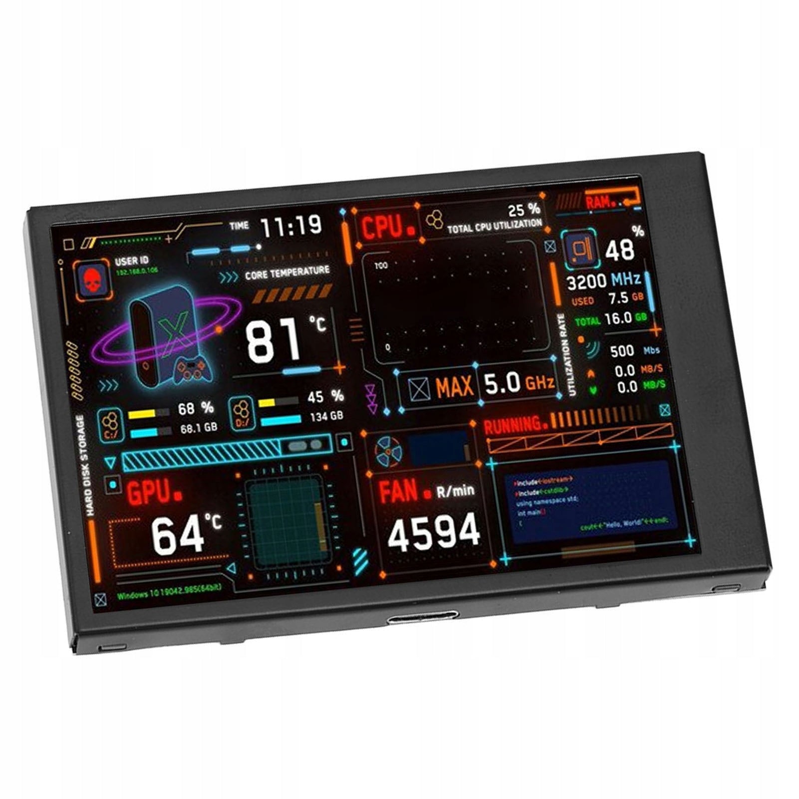 COMPUTER FRAME TEMPERATURE MONITOR PC CPU 3.5" Packaging status original