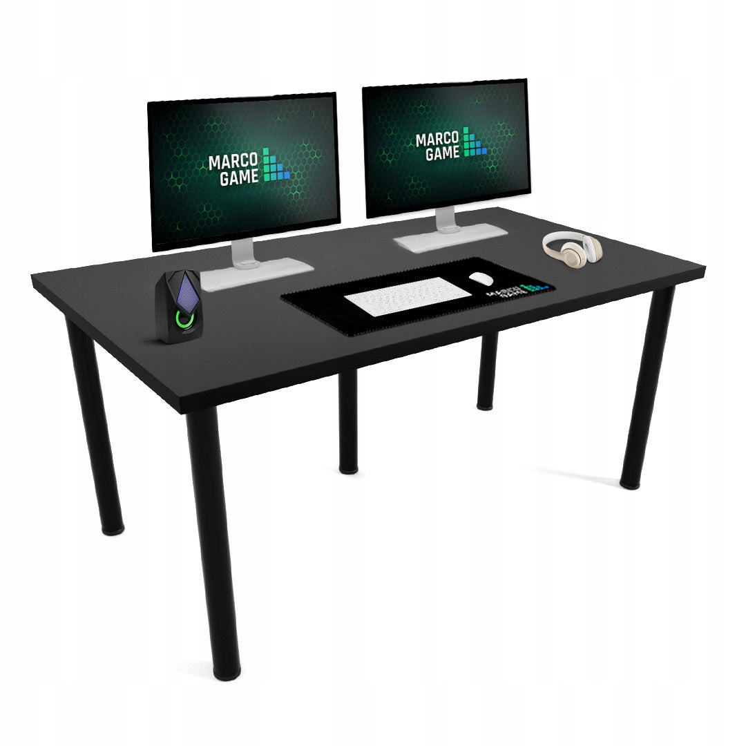 COMPUTER GAMING DESK 160x80 BLACK TABLE LARGE MANUFACTURER MARCO GAME