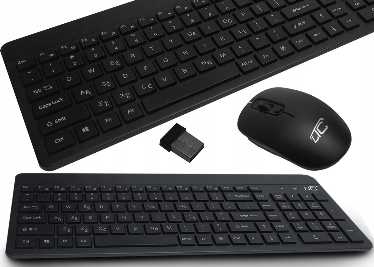 COMPUTER SET MOUSE WIRELESS KEYBOARD WITH POLISH CHARACTERS