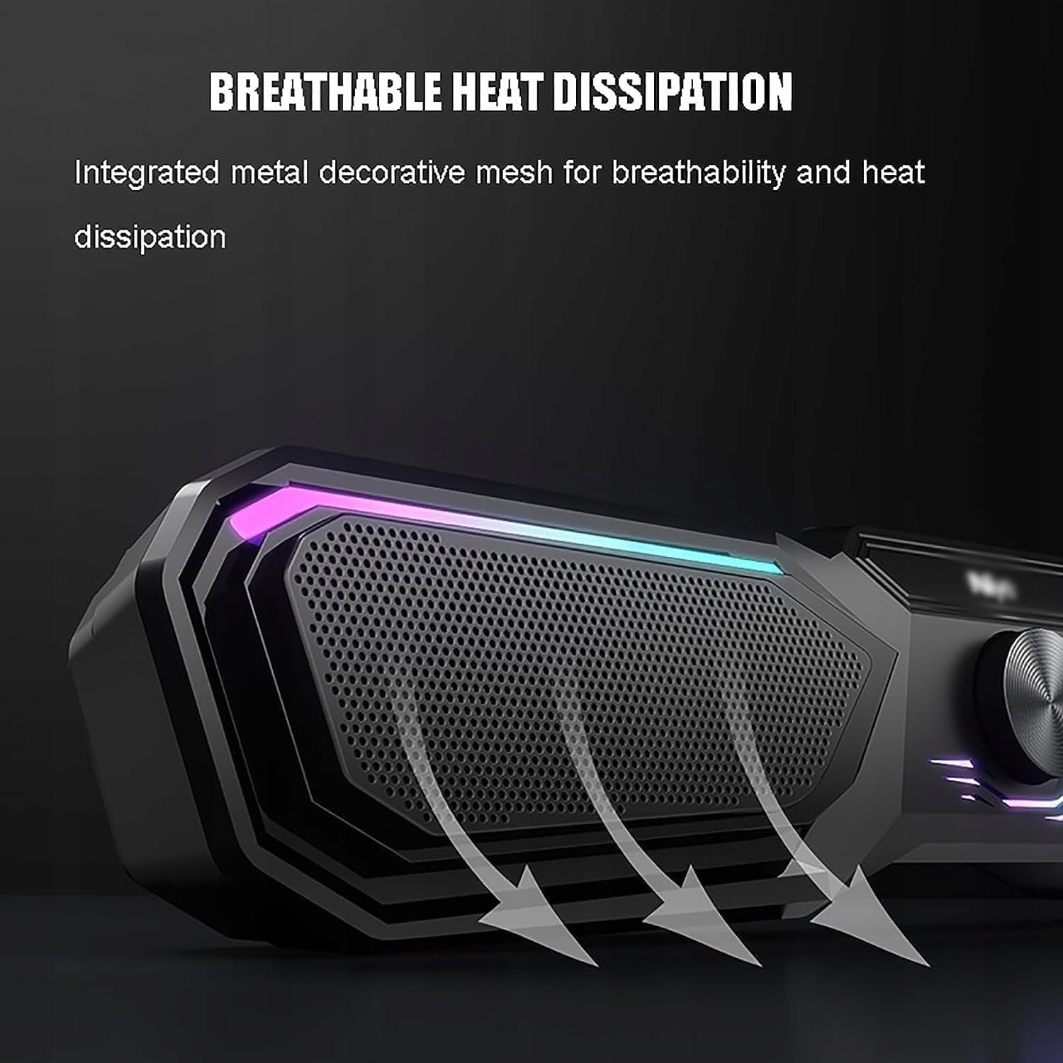 COMPUTER SPEAKERS BLUETOOTH 5.0 USB LIGHT RGB Brand no brand