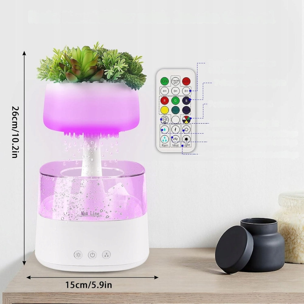 CONBLOM RAIN HUMIDIFIER WITH LED FUNCTION, 450 ML, WHITE, REMOTE CONTROL, TIMER Water tank capacity 0.45 l