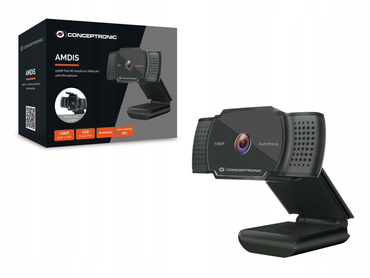 CONCEPTRONIC Webcam USB-A2.0 72° 1080P/30Hz FullHD + Microphone Model AMDIS06B