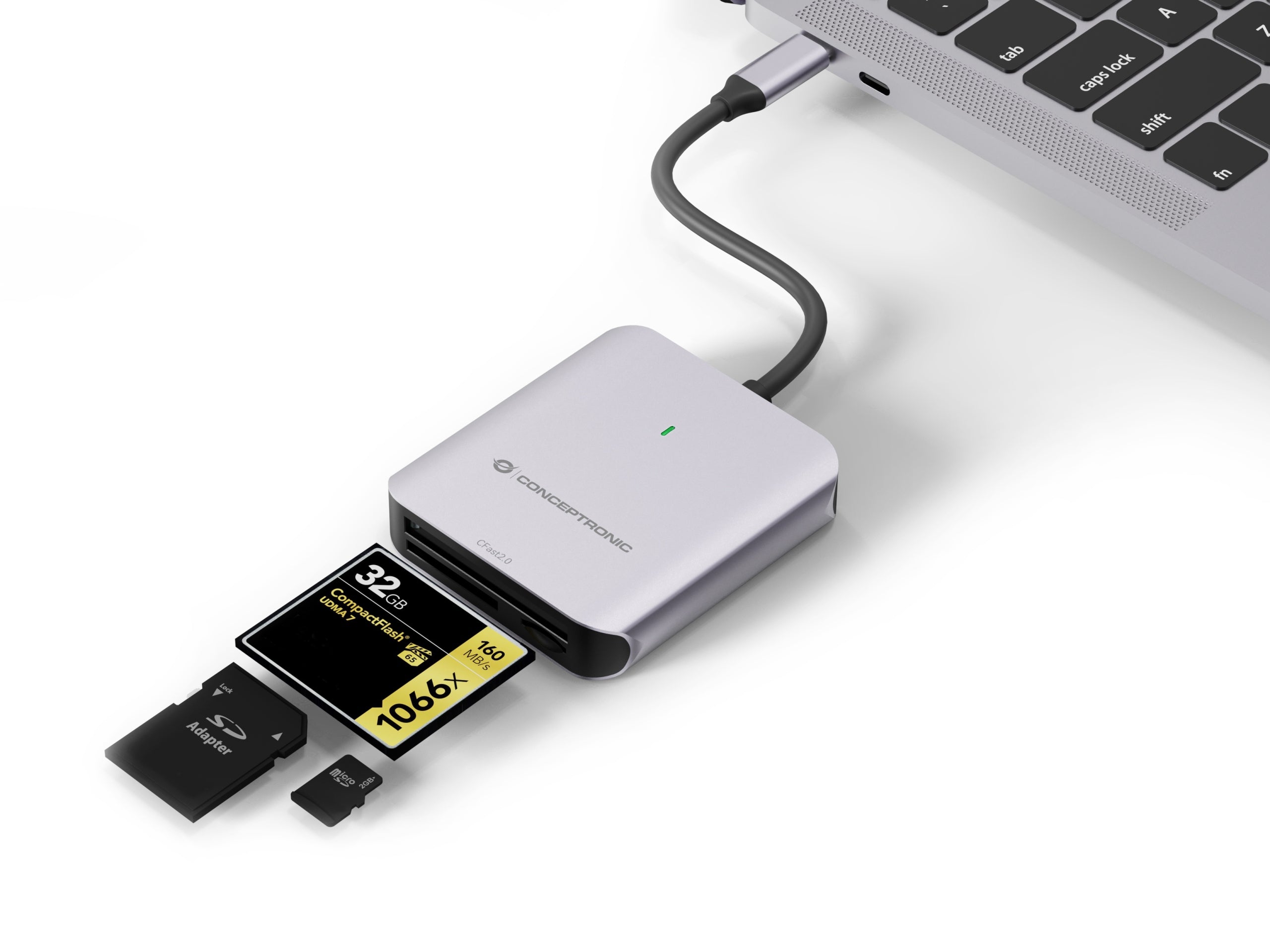 CONCEPTRONIC card reader USB-C3.2->SD/TF4.0/CFast2.0 black Kind universal