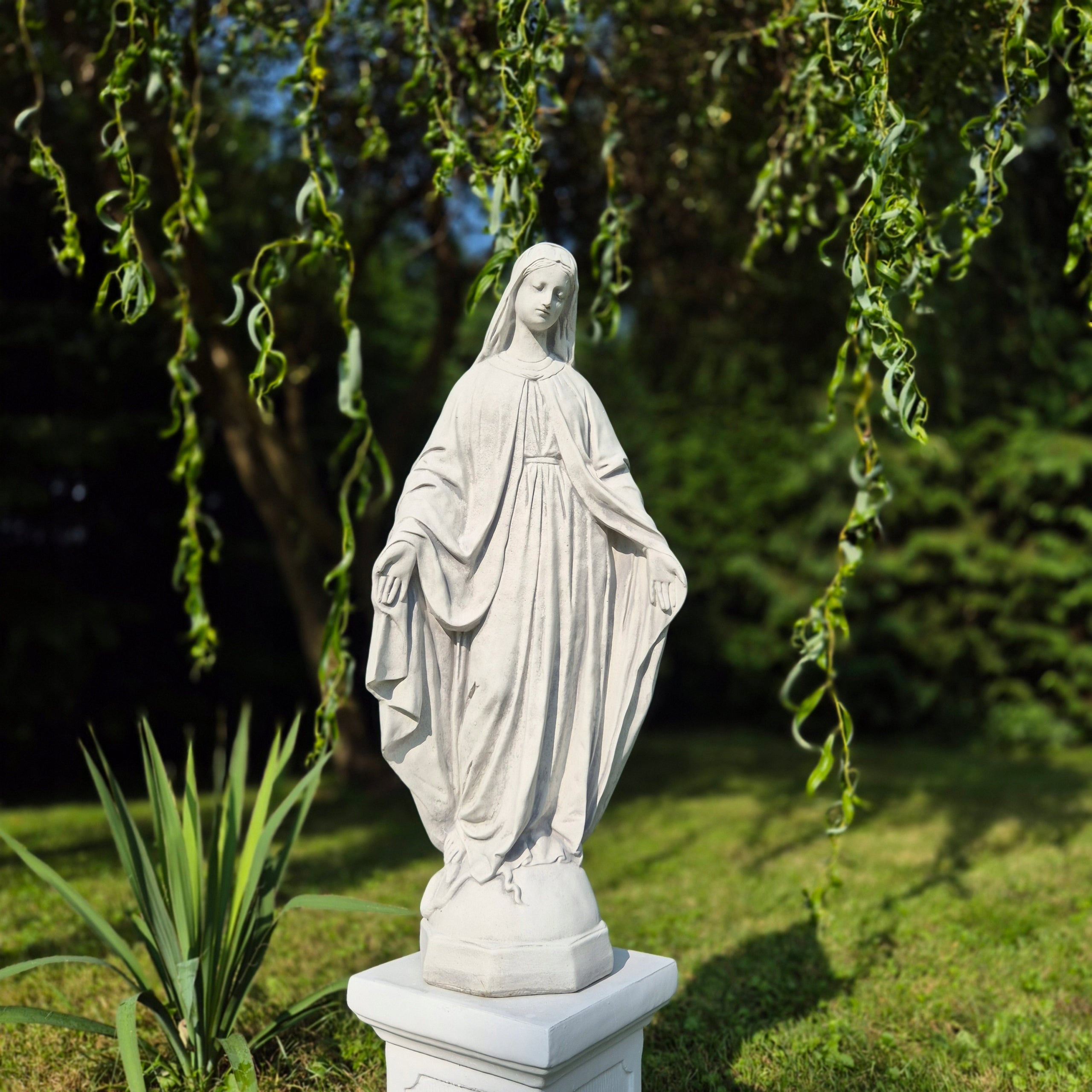 CONCRETE FIGURE Holy Mother of God, Grey Color, Rain and frost resistant