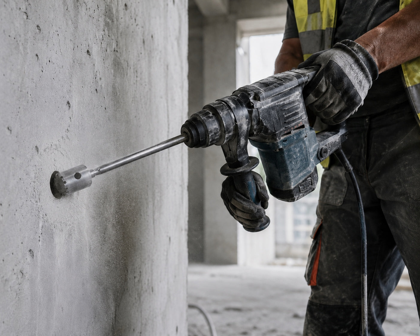 CONCRETE HOLE SAW 40 mm SDS+ CUTTER LACE SAW WITH SDS ADAPTER plus 600mm Brand HuW