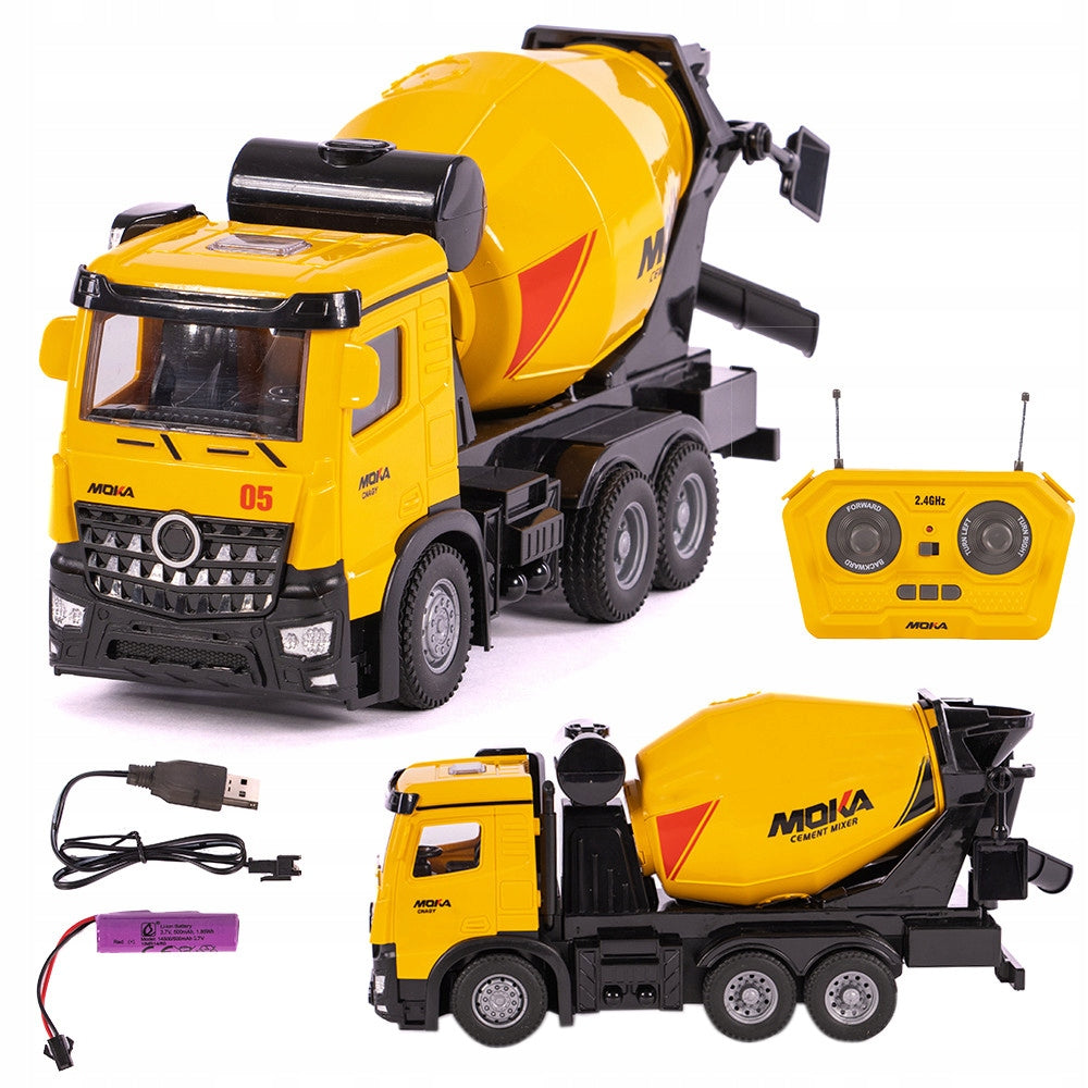 CONCRETE MIXER REMOTE CONTROLLED AUTO ROTATING DRUM REMOTE CONTROL CONSTRUCTION VEHICLE USB