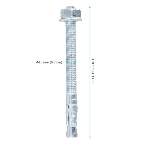 CONCRETE SCREW ANCHOR M10X110MM GALVANIZED HEAVY DUTY 30 PCS Manufacturer code SWC5908807010213