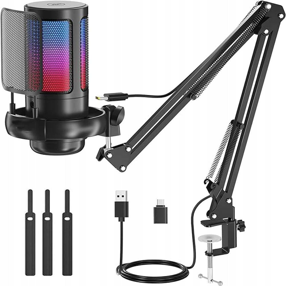 CONDENSER GAMING COMPUTER MICROPHONE WITH ARM MICROPHONE FOR PC GAMING