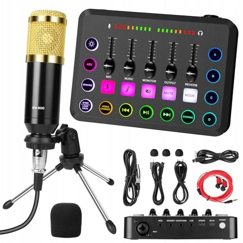 CONDENSER MICROPHONE PODCAST KIT CONSOLE MIXING INTERFACE Manufacturer code Bez marki