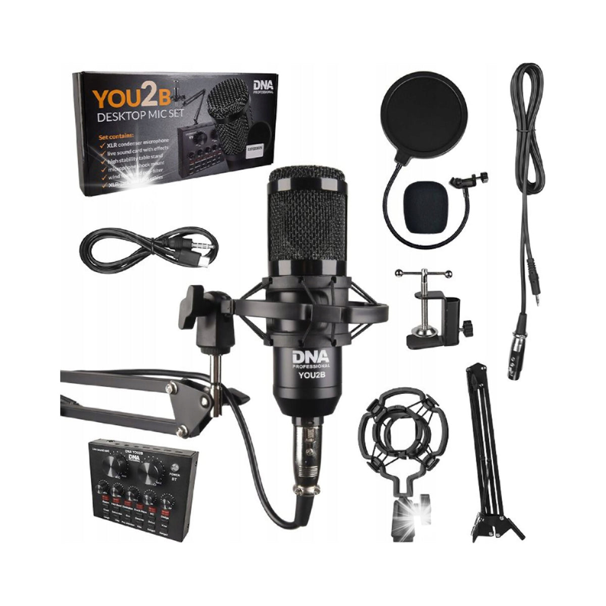 CONDENSER MICROPHONE USB STUDIO FILTER + TRIPOD HOLDER SOUND EFFECTS
