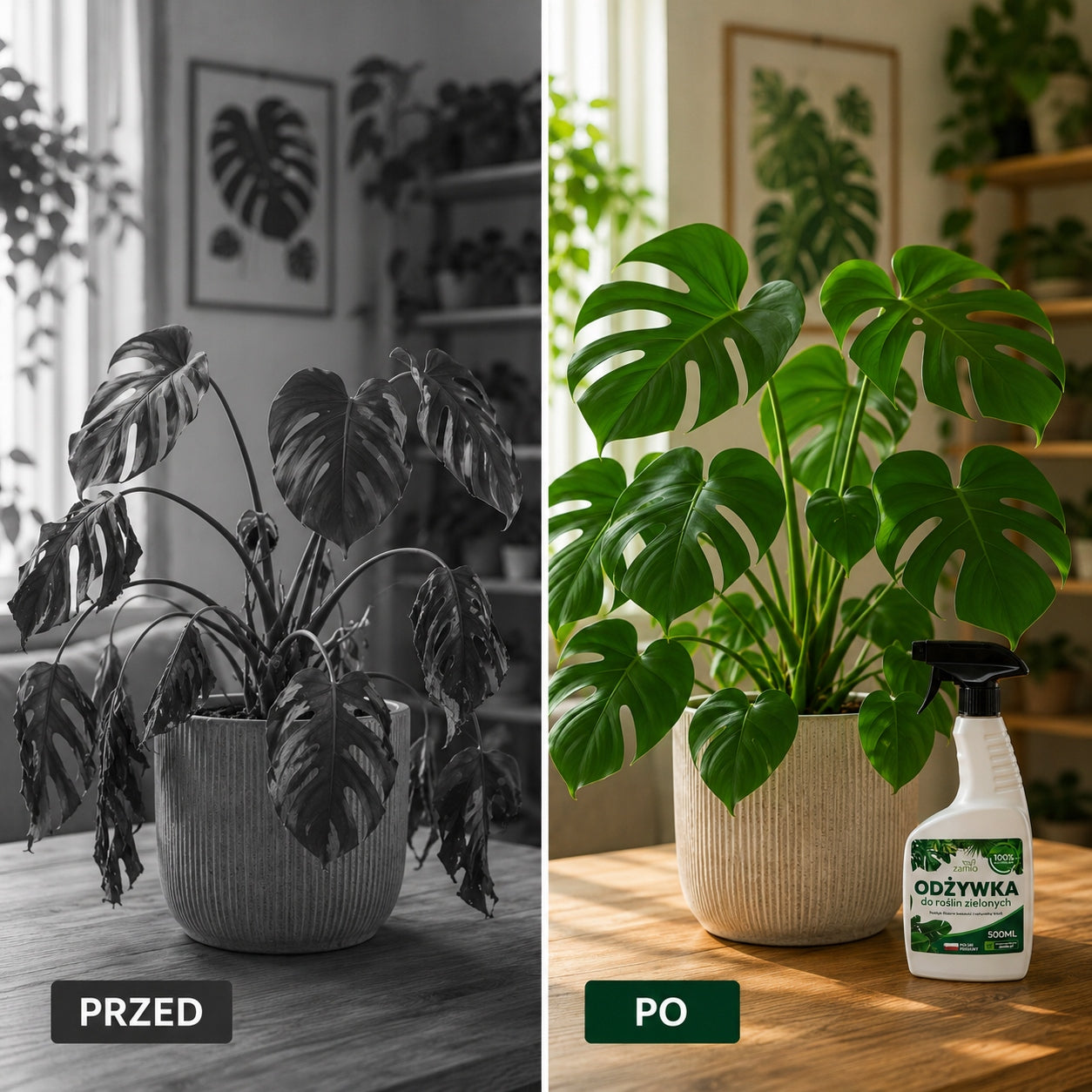 CONDITIONER FERTILIZER MIST FOR LEAVES OF GREEN PLANTS MONSTERY PALM FICUS FERN Weight 1 kg
