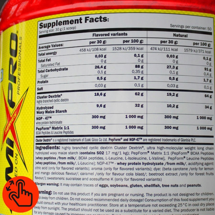 CONDITIONER FOR RUNNERS, CYCLISTS - carbohydrates for endurance Amix Glycodex Packaging status original