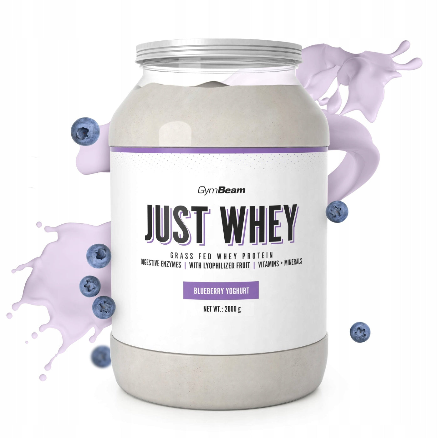 CONDITIONER WHEY PROTEIN JUST WHEY WPC WPI WPH GymBeam 2000g blueberry