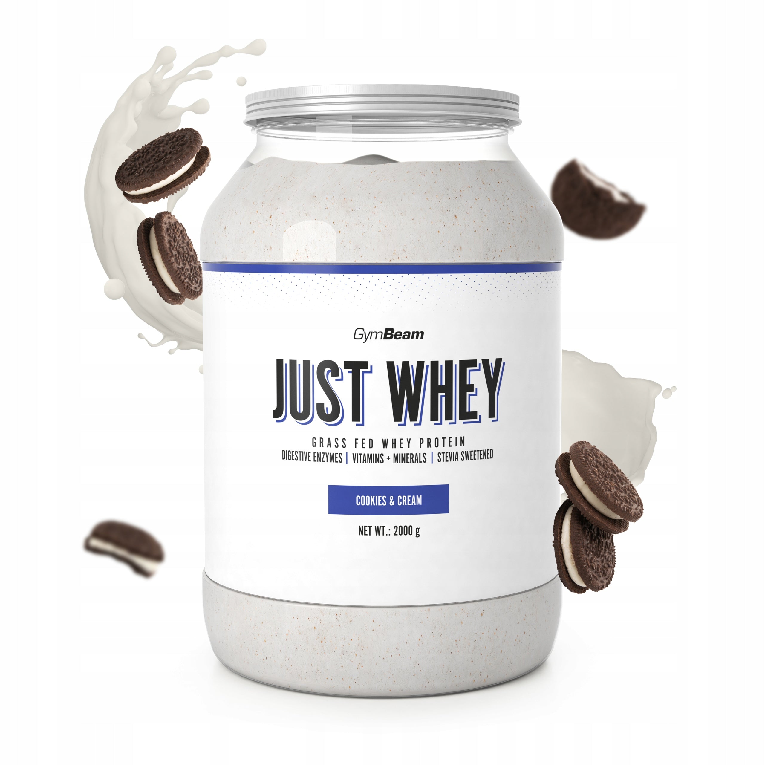 CONDITIONER WHEY PROTEIN JUST WHEY WPC WPI WPH GymBeam 2000g cookies&cream