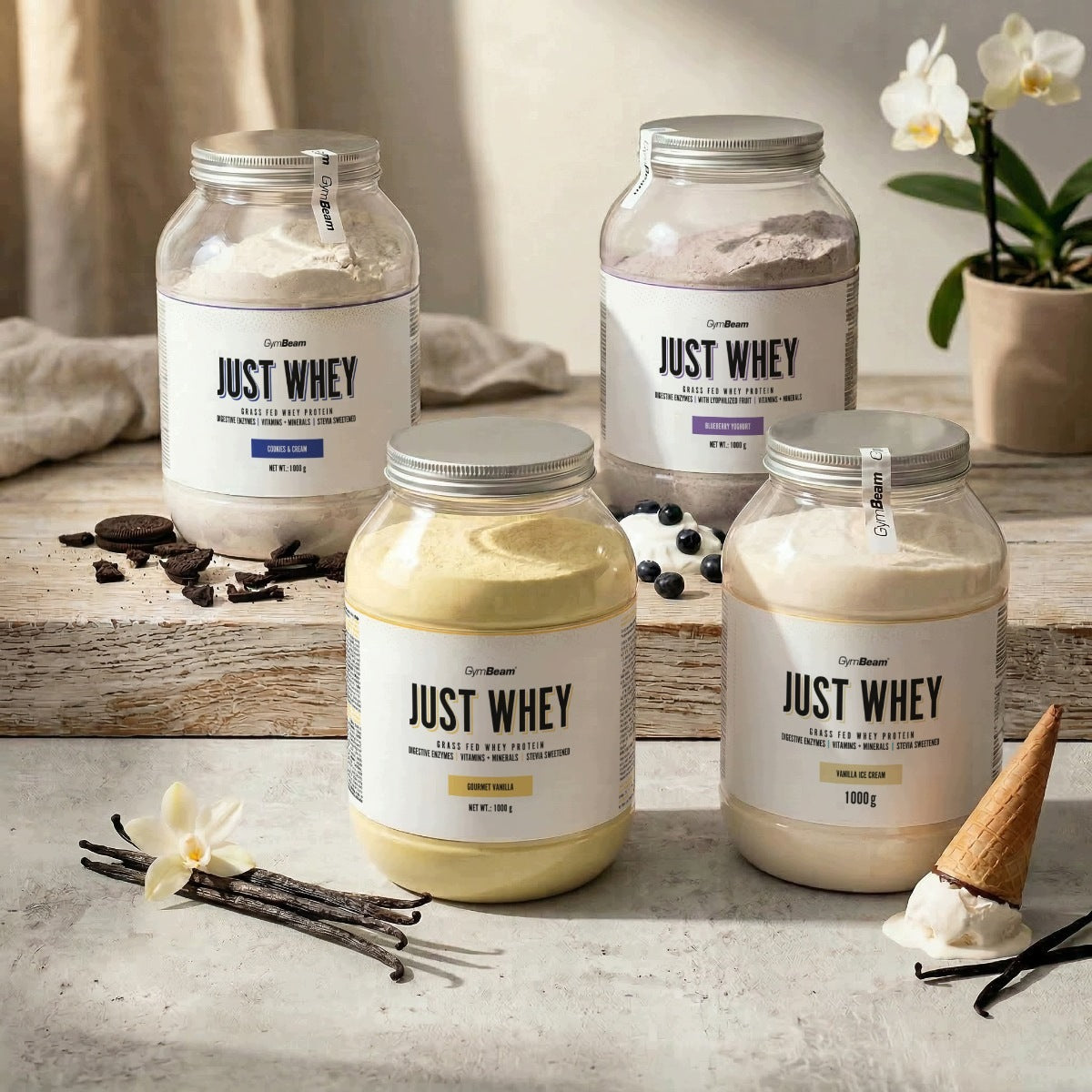 CONDITIONER WHEY PROTEIN JUST WHEY WPC WPI WPH GymBeam 500g natural Expiration date at least 1 year from the date of purchase