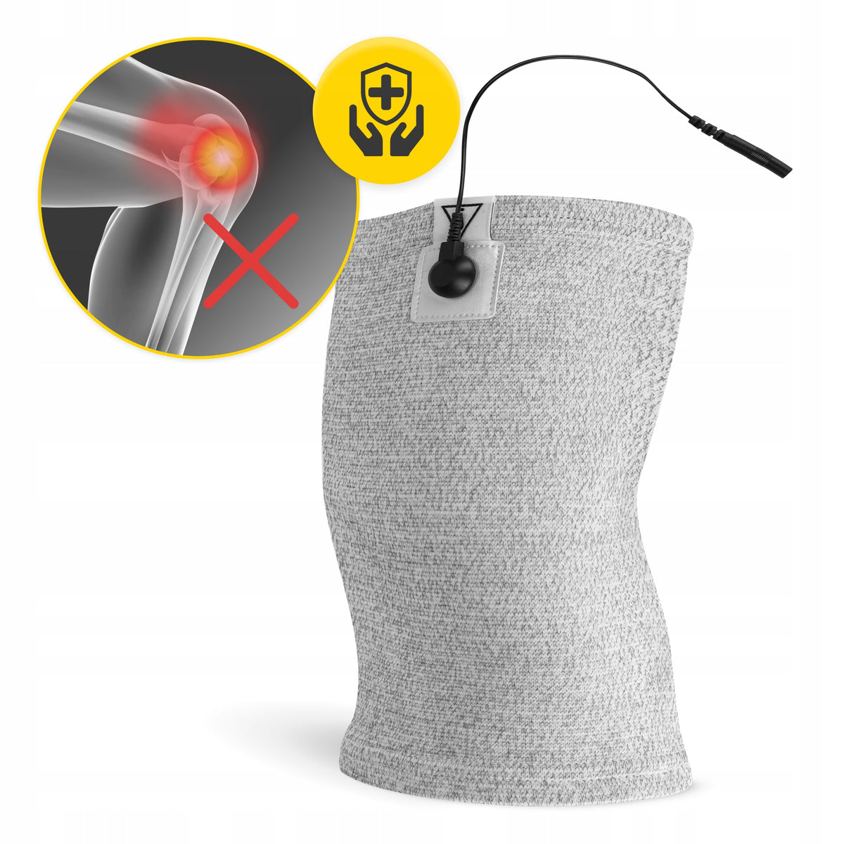 CONDUCTIVE BAND FOR KNEE ELECTROSTIMULATION ELECTROTHERAPY RELIEVES PAIN Color white