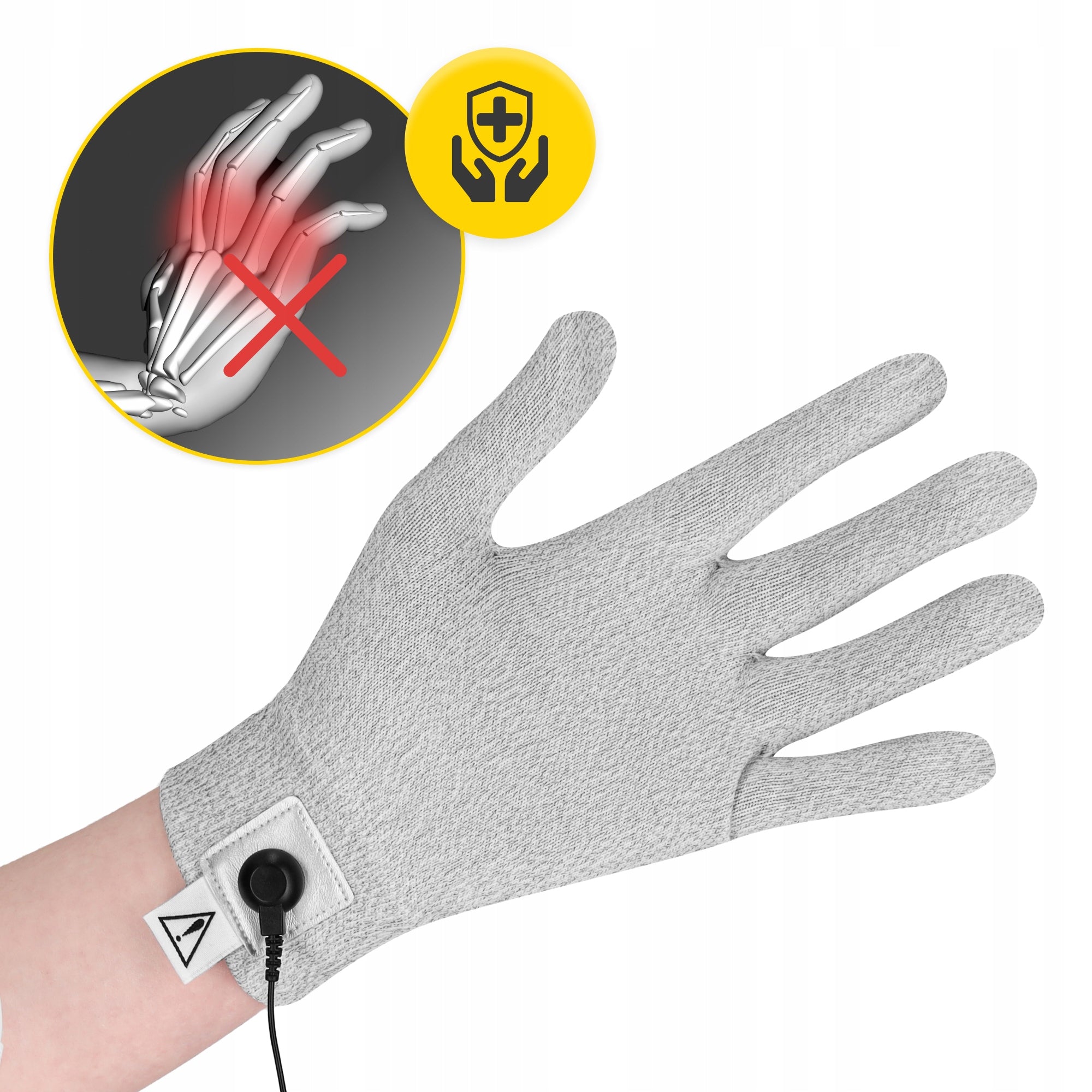 CONDUCTIVE GLOVE ELECTROSTIMULATION HAND REHABILITATION CURRENTS TENS 4FIZJO Color white