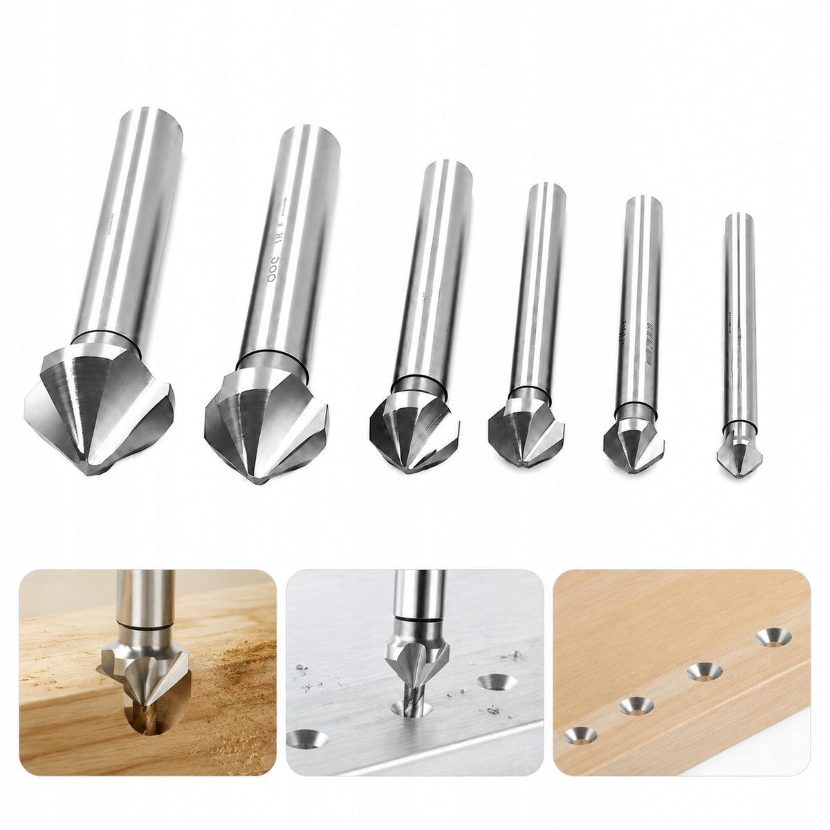 CONICAL BEVEL DREDGE FOR METAL FOR WOOD SET OF 6PCS