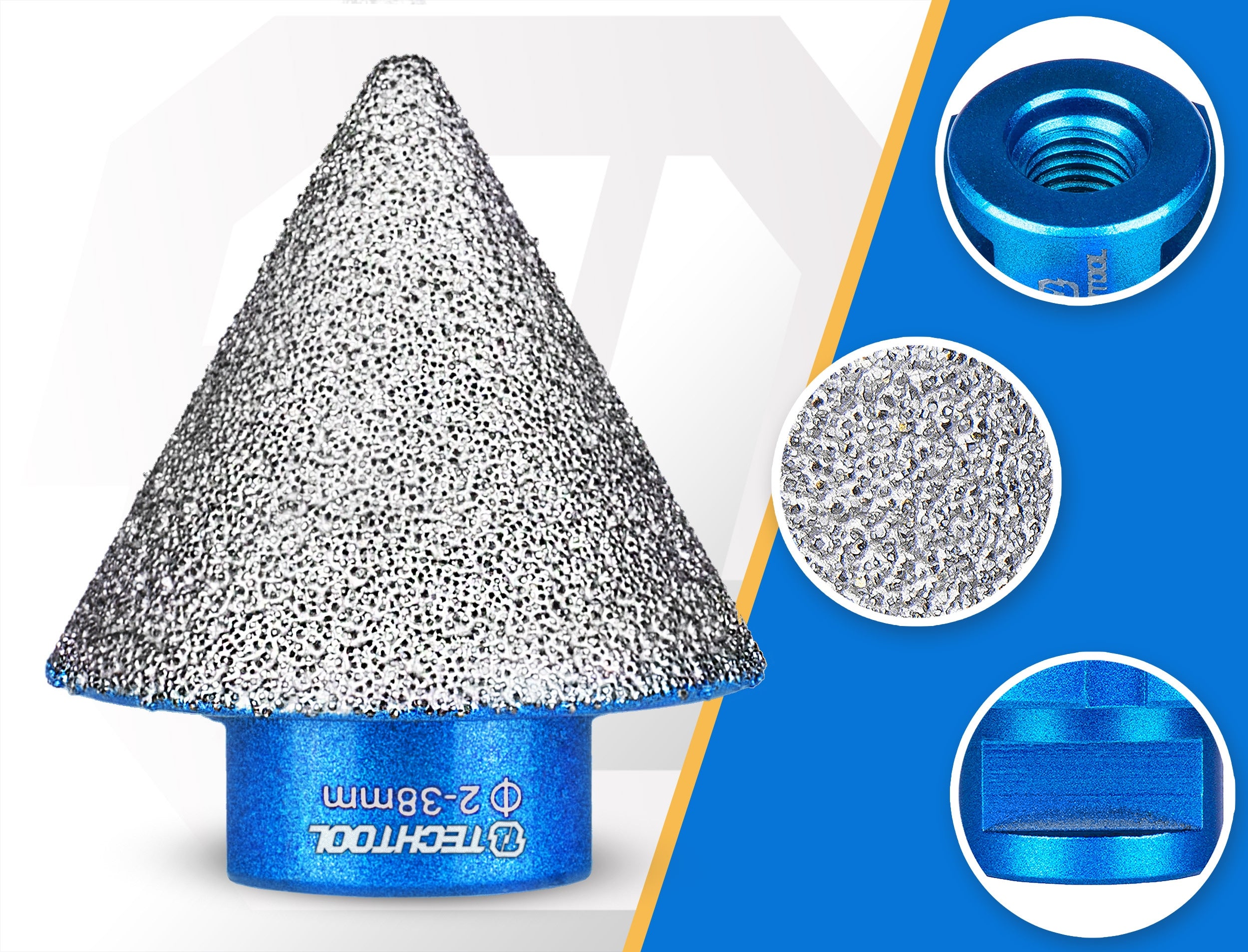 CONICAL DIAMOND DRILL BIT CONICAL DIAMOND HOLE SAW CONE 38MM Packaging status original