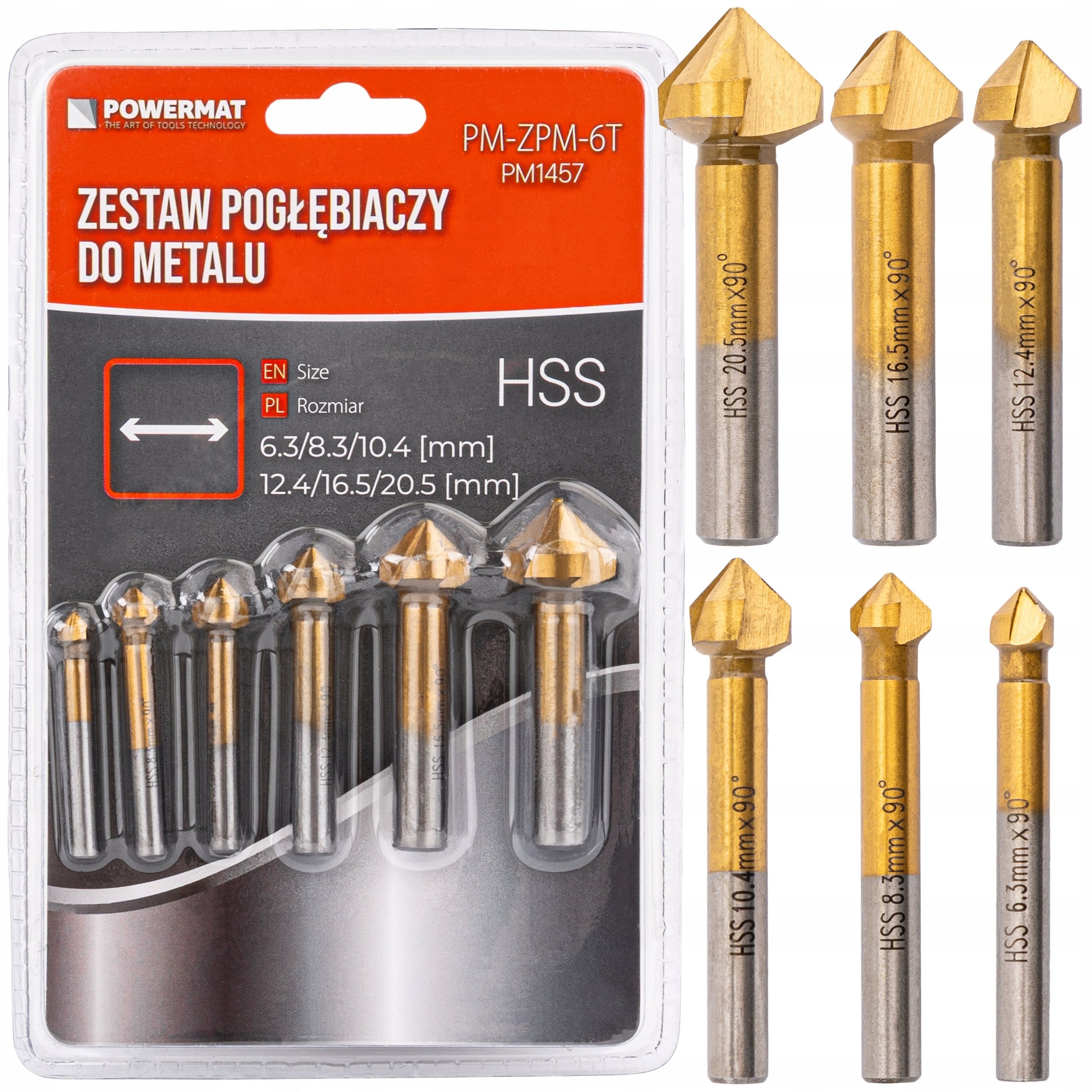 CONICAL DREDGES FOR METAL HSS SET OF 6 DRILL 6,3-20,5
