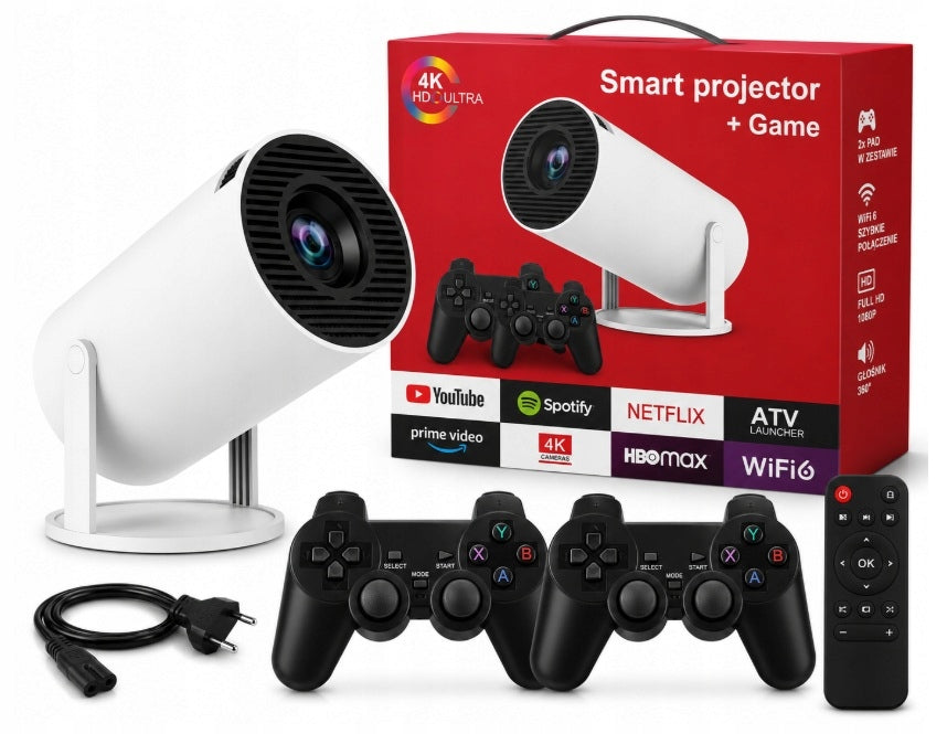 CONSOLE PROJECTOR LED PROJECTOR 4K WIFI ANDROID BLUETOOTH PADS RETRO GAMES