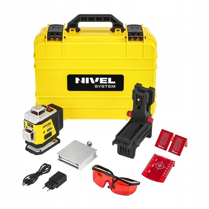 CONSTRUCTION CROSS LASER 4-PLANE RED BEAM NIVEL SYSTEM CL4R