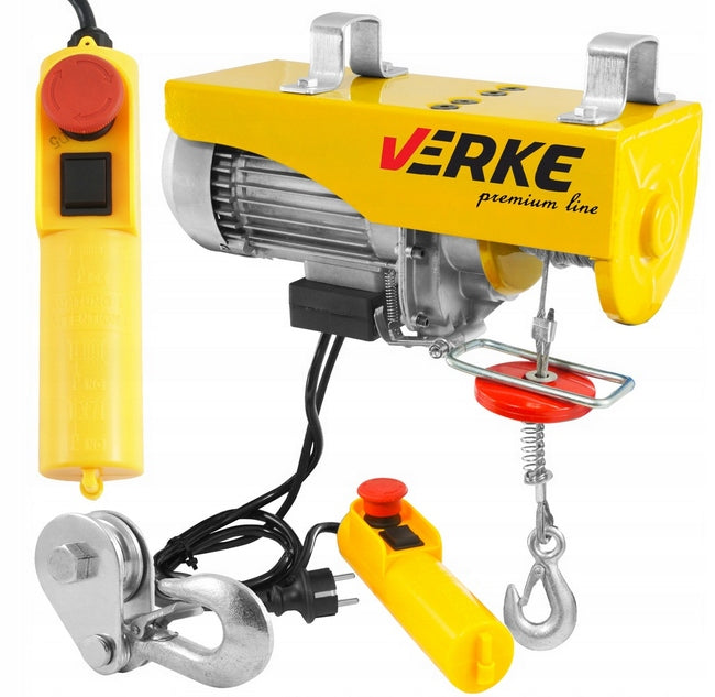 CONSTRUCTION ELECTRIC WINCH 230V ROPE WINCH FOR ROPE 600KG 1050W Brand Verke