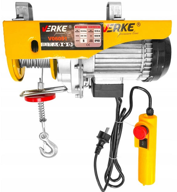 CONSTRUCTION ELECTRIC WINCH 230V ROPE WINCH FOR ROPE 600KG 1050W Manufacturer code V06051