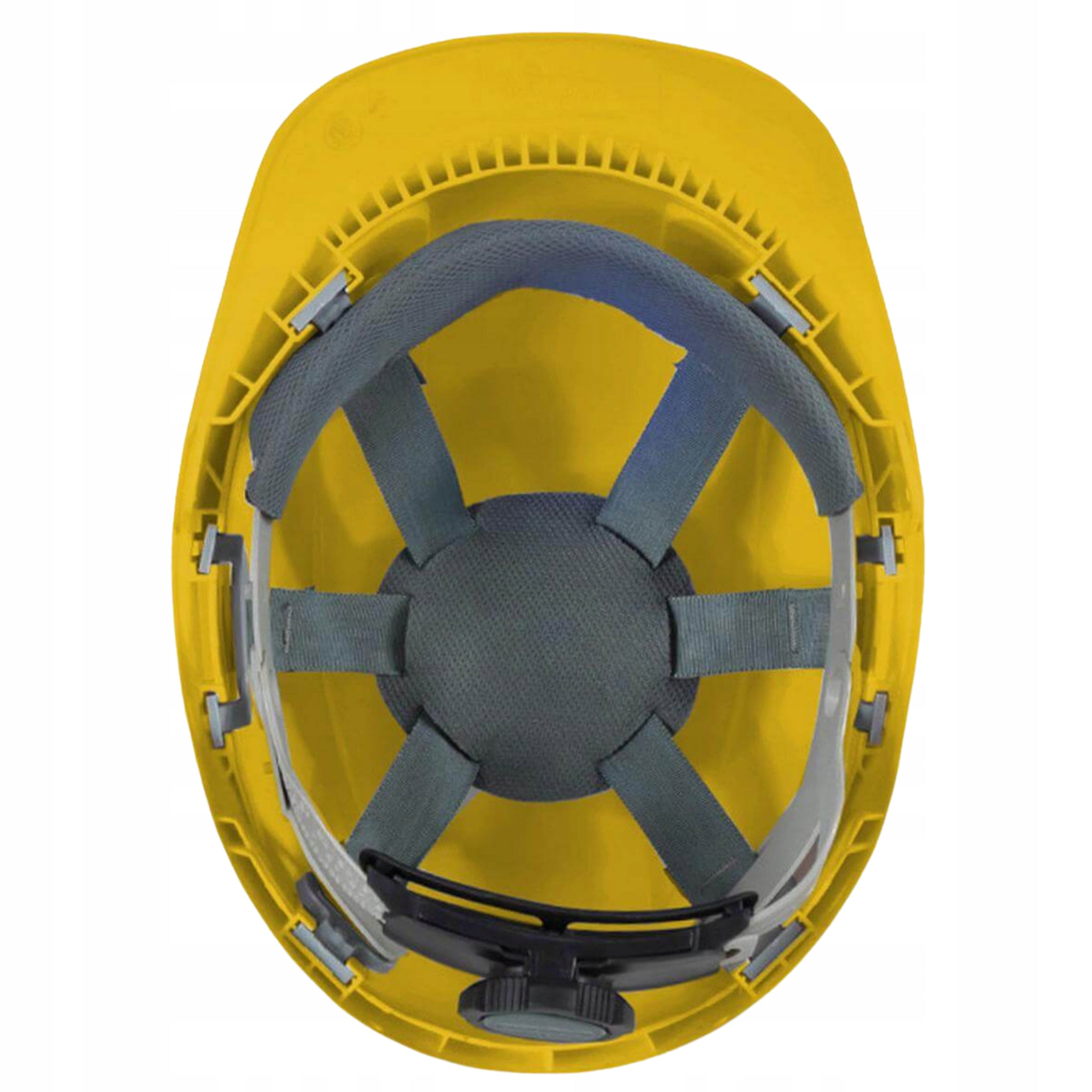CONSTRUCTION HELMET Protective Industrial Helmet Yellow ABS BHP 4 Point Ventilation Manufacturer code Kask ochronny budowlany przemysłowy żółty