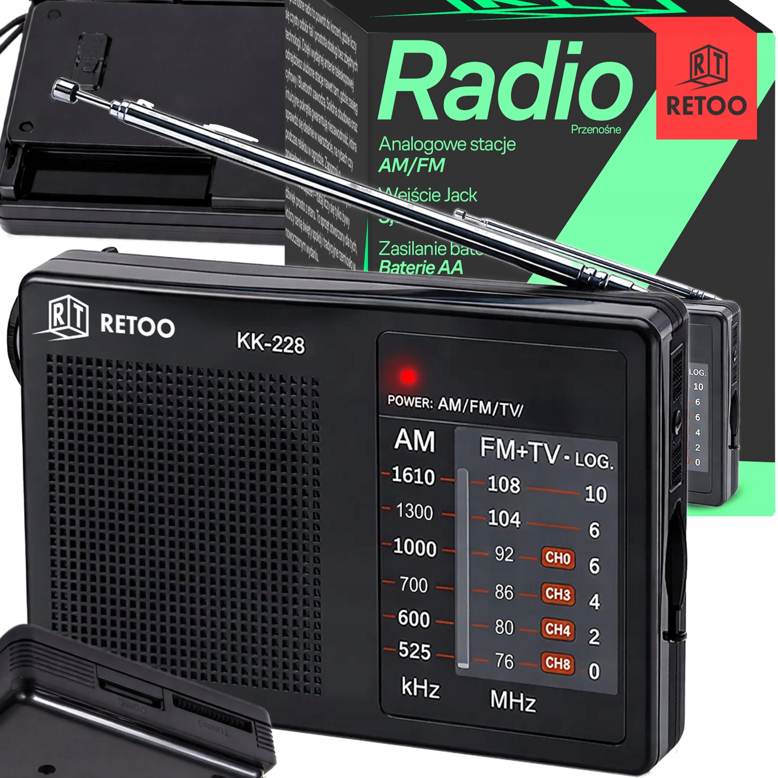 CONSTRUCTION KITCHEN RADIO PORTABLE FM AM BATTERY OPERATED POCKET JACK SMALL