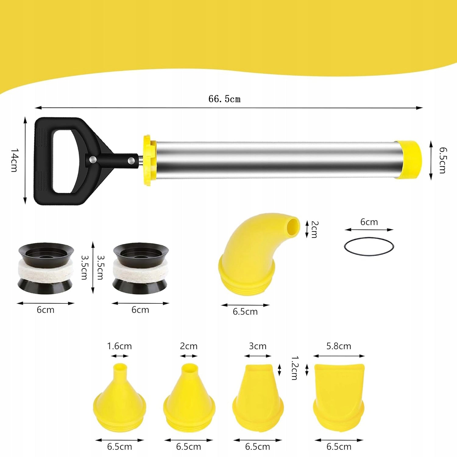 CONSTRUCTION SQUEEZER HAND PUMP WITH 5 NOZZLES FOR CEMENT MORTARS AND MASSES Product weight with unit packaging 1.01 kg