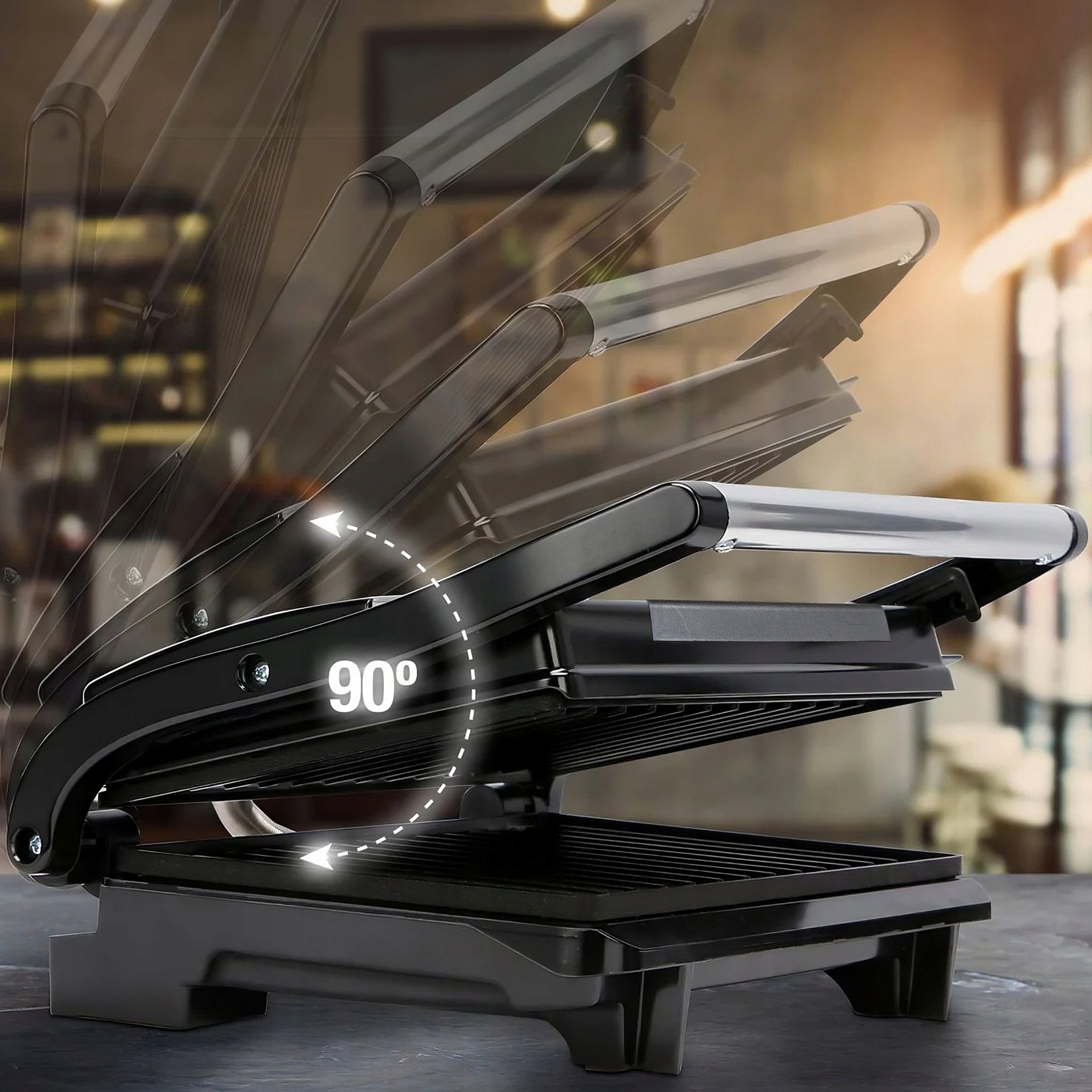 CONTACT GRILL ELECTRIC TOASTER FOLDING TOASTER PANINI SANDWICHES 750W Model E345