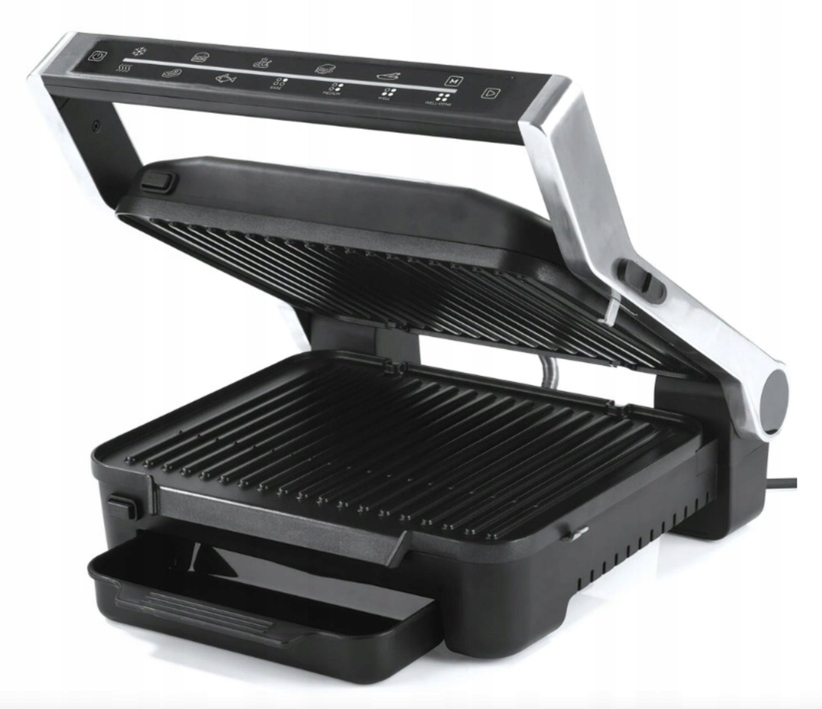 CONTACT GRILL LARGE LED PANEL 2000W GRILLING PROGRAMS Removable Trays