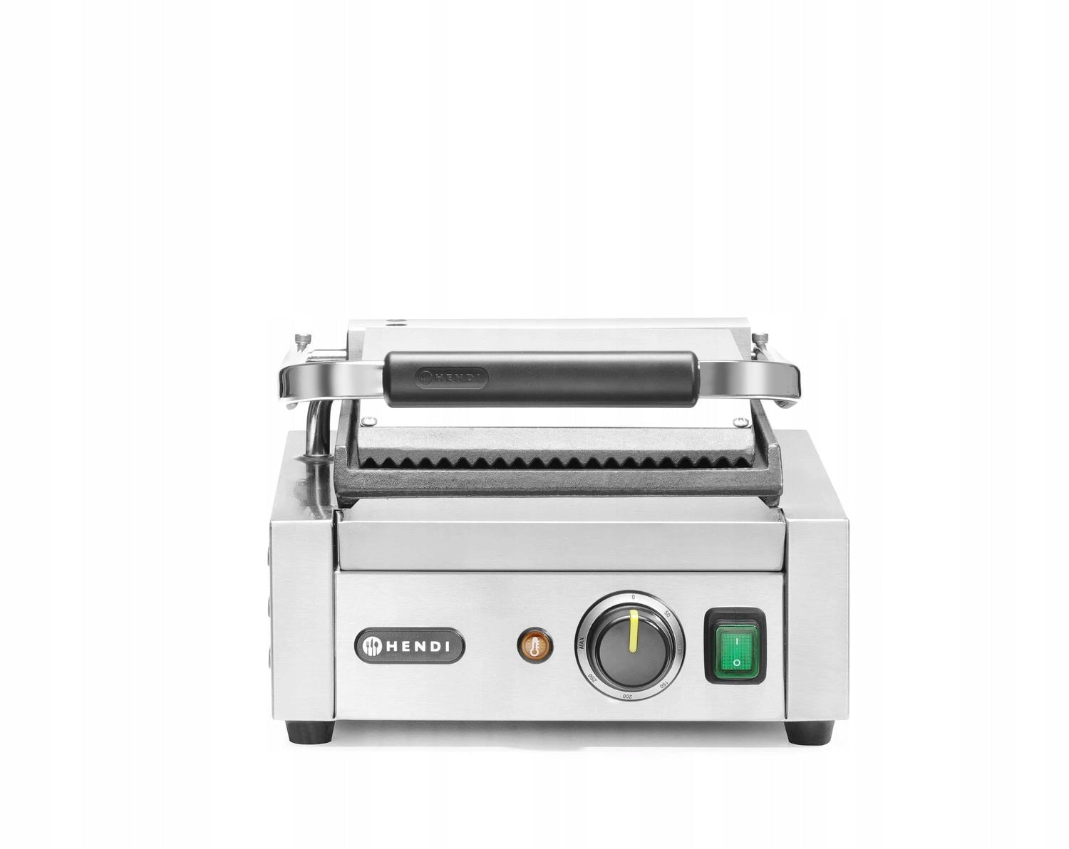 CONTACT GRILL SINGLE SMOOTH GROOVED 22X23 CM 1.8 KW HENDI 263600 Brand Hendi