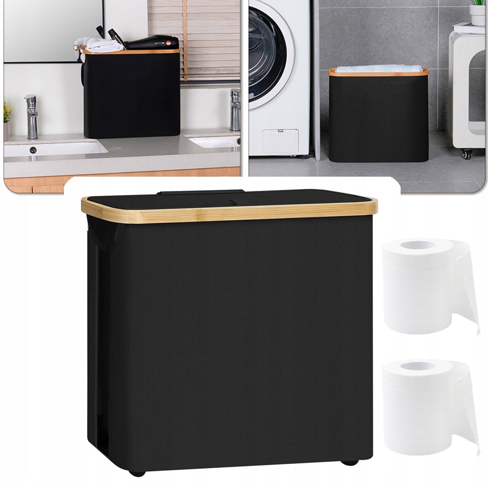 CONTAINER BAG BATHROOM TOILET PAPER BASKET FOLDING WITH LID