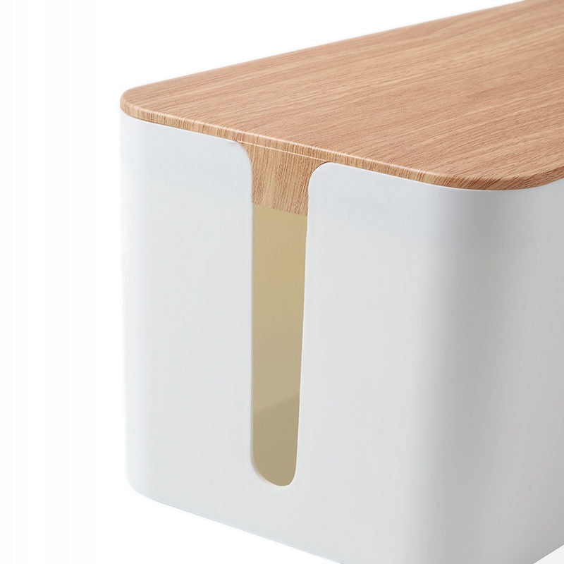 CONTAINER BOX CABLE ORGANIZER SLATS WOOD WHITE MOZOS KBO-LW-WOOD Color white