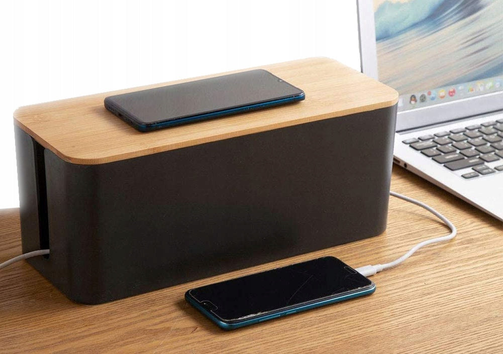 CONTAINER CABLE ORGANIZER SLATS WOOD BLACK MOZOS KBO-BK-WOOD Color black