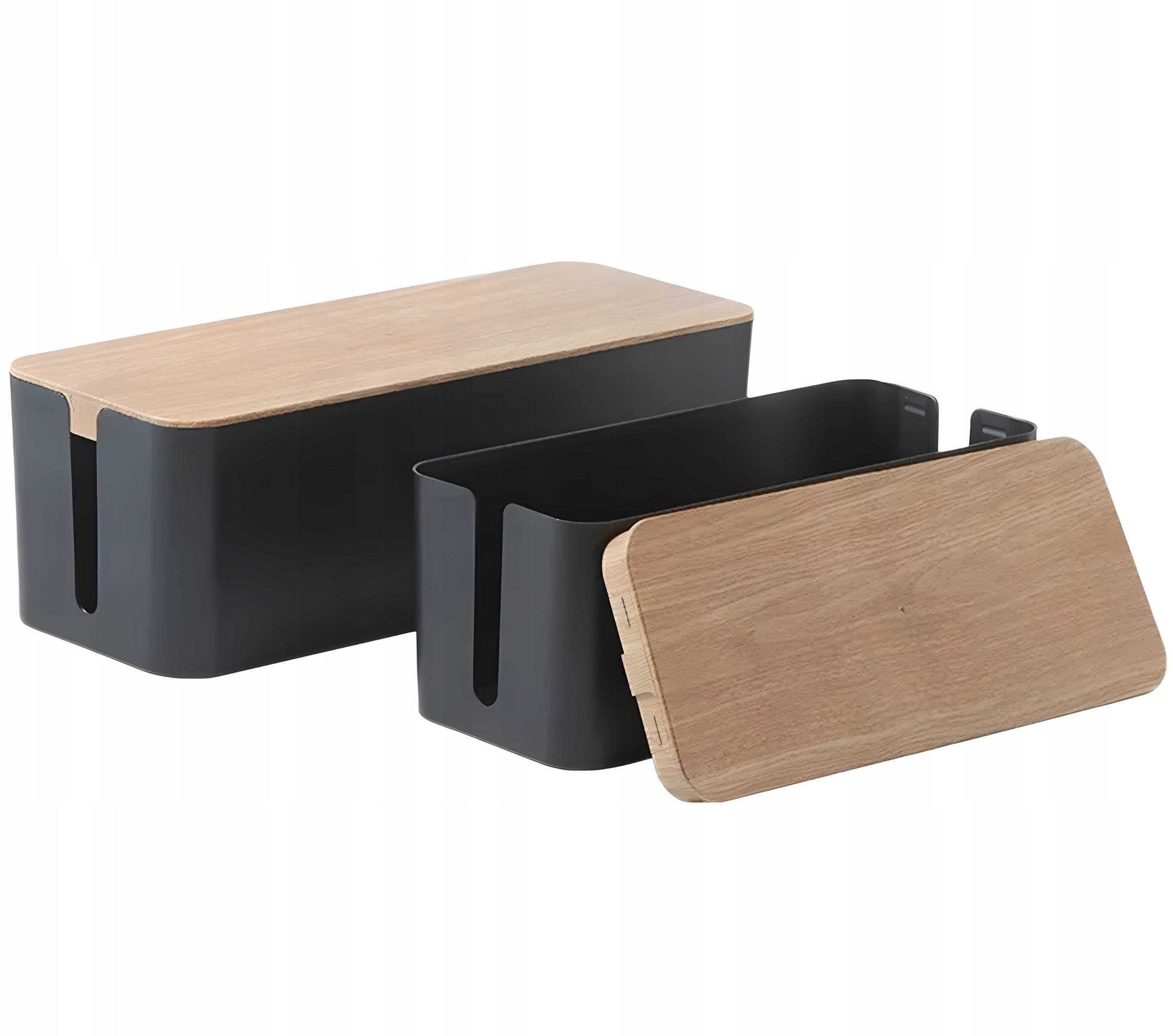 CONTAINER CABLE ORGANIZER STRIP BOX FOR EXTENSION CORD BLACK DESK Product weight with unit packaging 1 kg