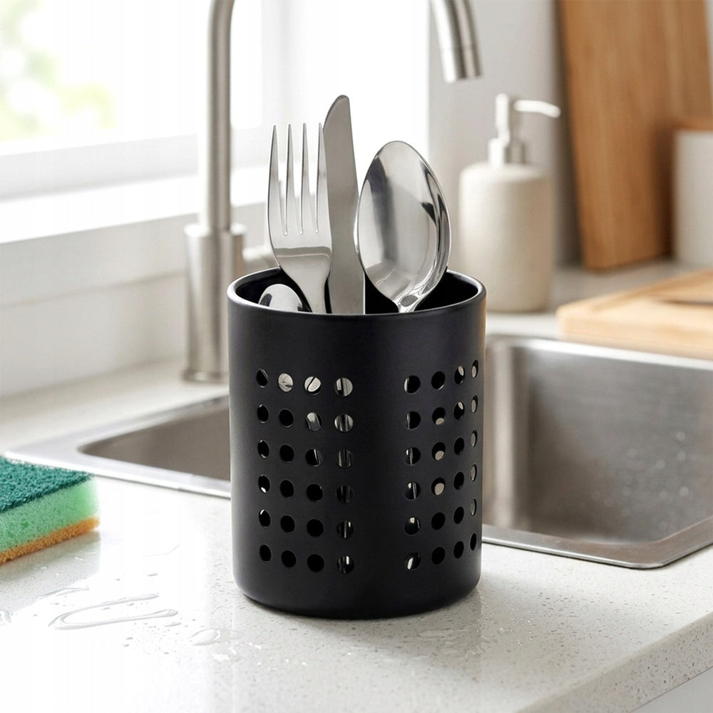 CONTAINER CUTLERY DRAINER KNIVES KITCHEN UTENSILS BASKET RACK BLACK Manufacturer code 5900670108066