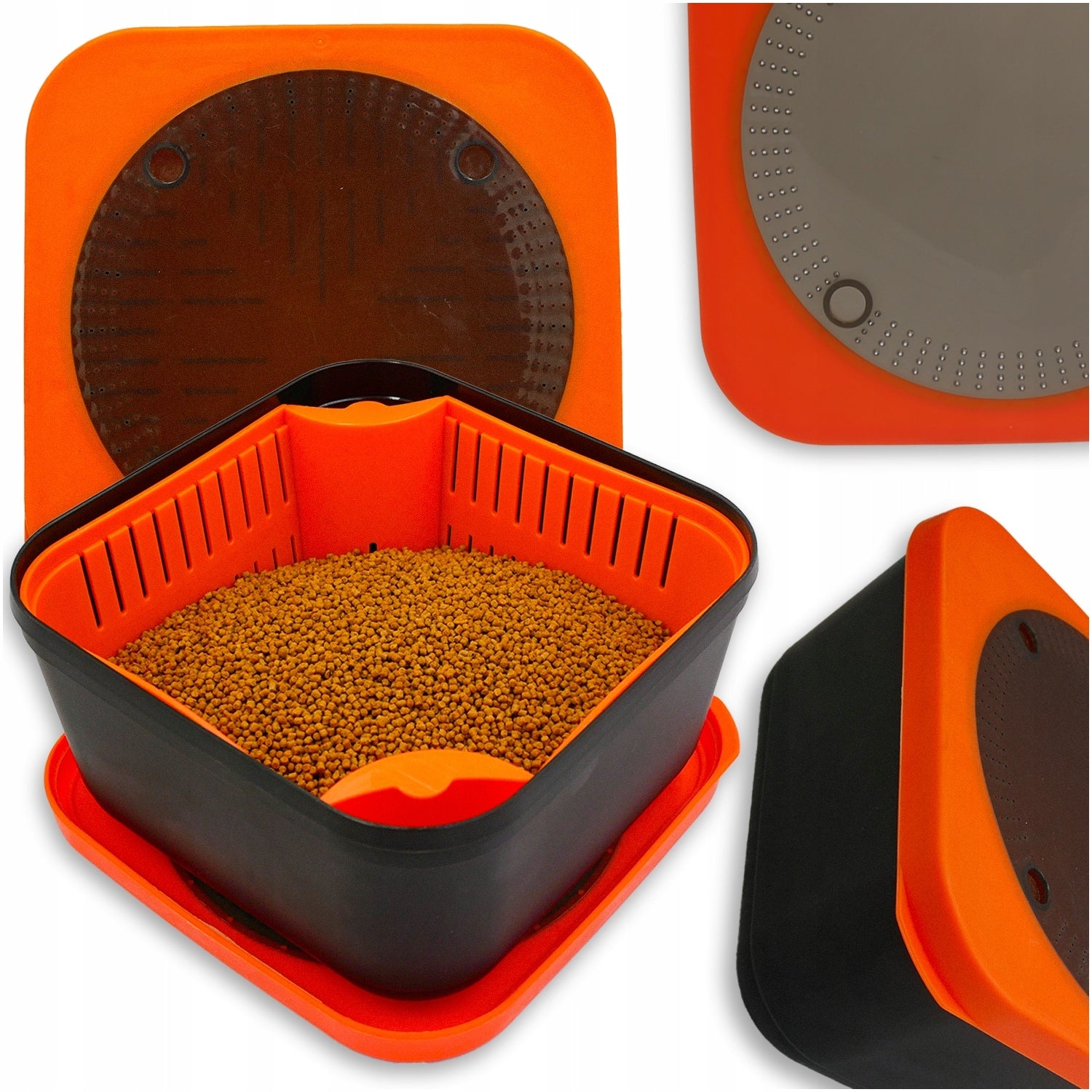 CONTAINER PELLET SOAKING BOX WITH STRAINER 17X17X9CM 1,75L FOR METHOD