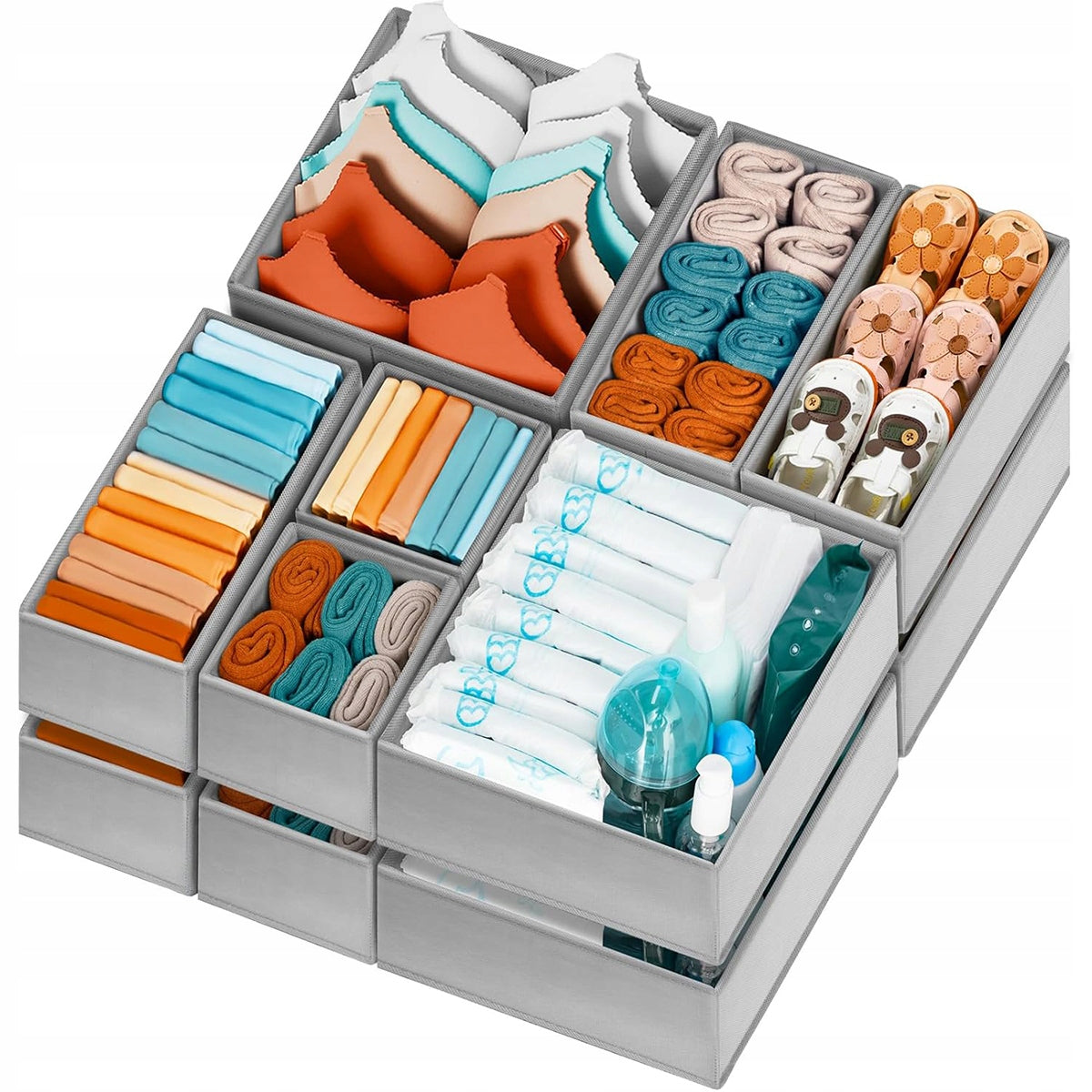 CONTAINERS CLOSET ORGANIZERS CLOTHES DRAWERS UNDERWEAR 12 PCS SET