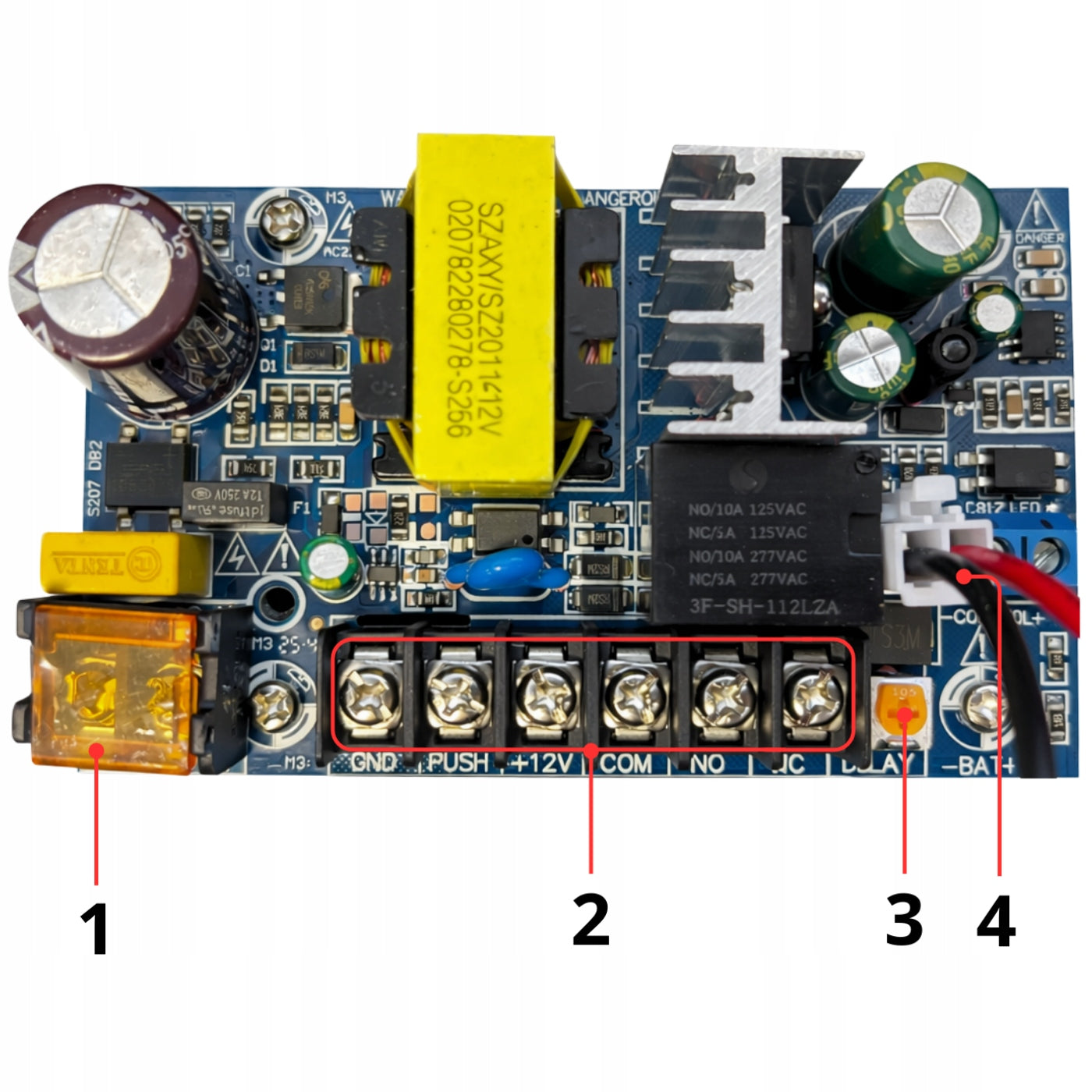 CONTROLLER POWER SUPPLY CONTROLLER 230V AC TO 12V DC 5A FOR LOCK ELECTRIC STRIKE EAN (GTIN) 5906168046438