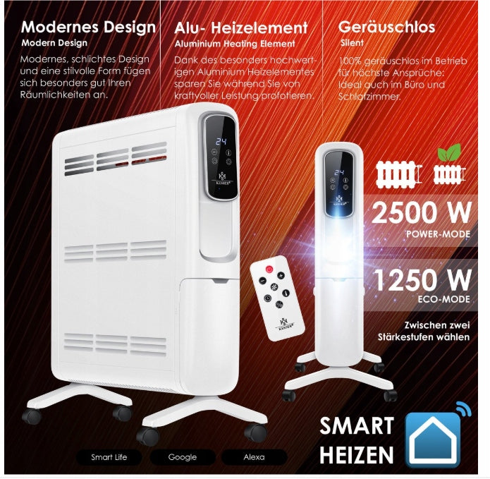 CONVECTOR HEATER MOBILE WIFI KESSER 2500 IN SMART HOME Manufacturer code 95137