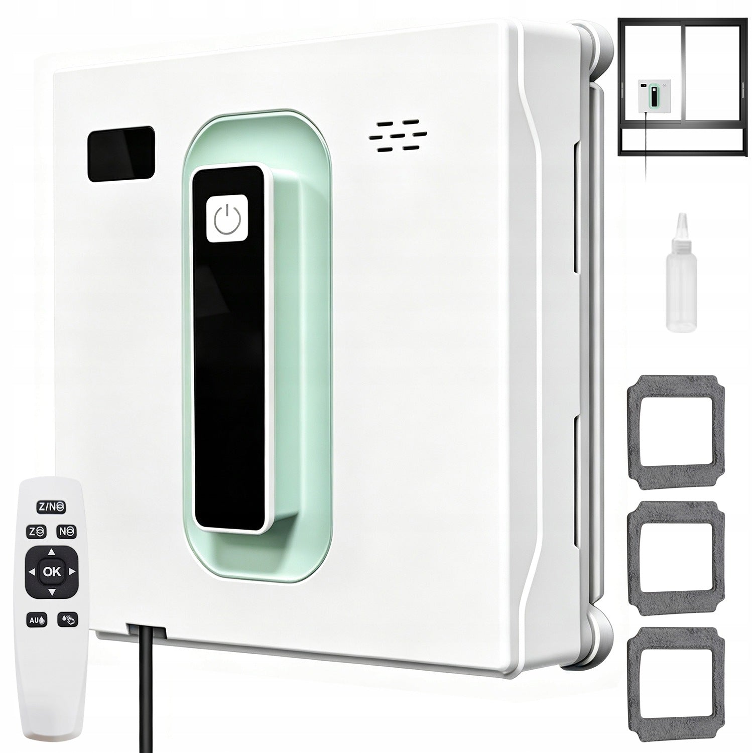CONVENIENT ROBOT WINDOW CLEANING SET AUTOMATIC WASHER 2600PA WHITE