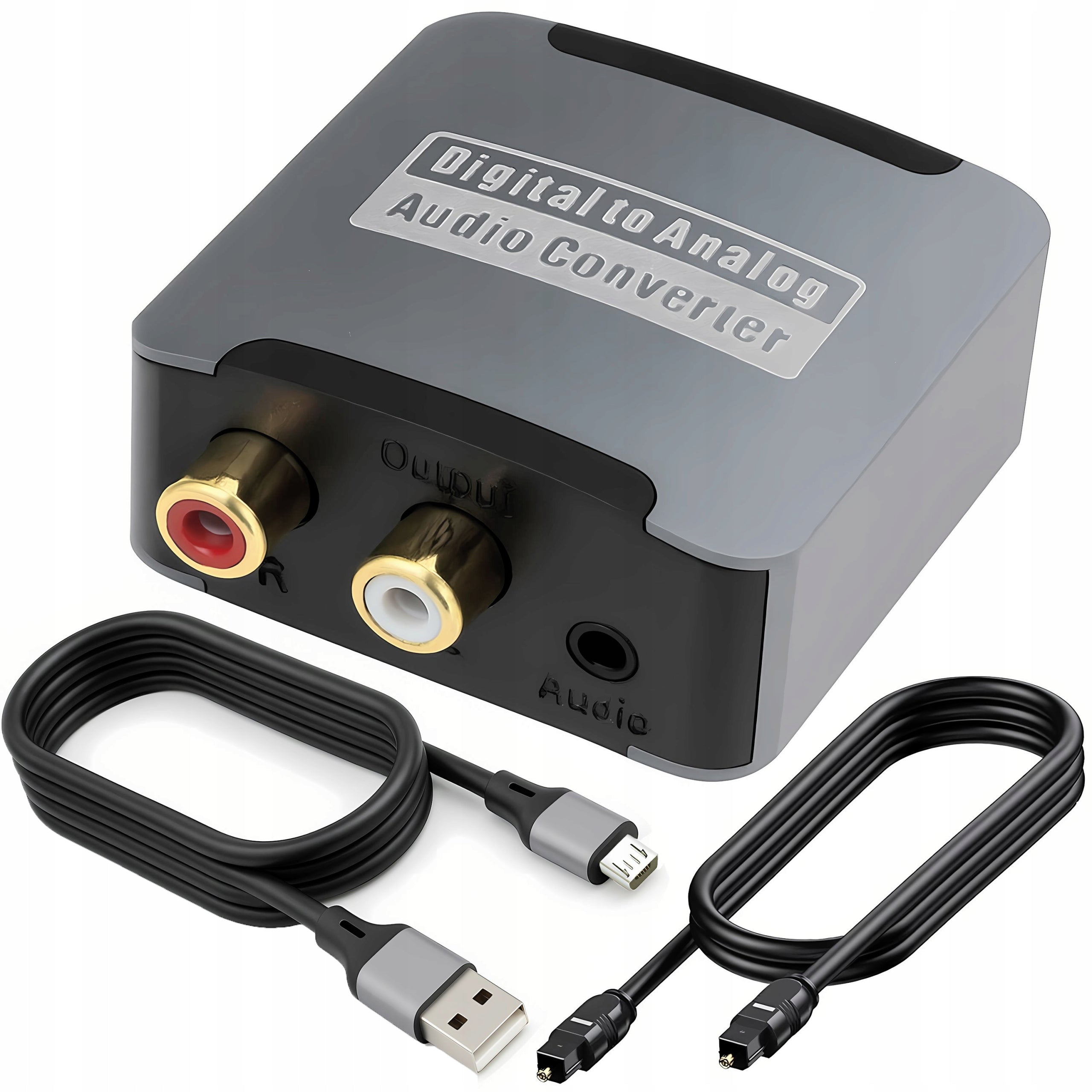 CONVERTER ADAPTER DAC OPTICAL ADAPTER COAXIAL TOSLINK TO 2x RCA CINCH
