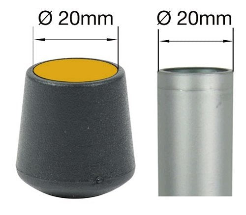 CONVEX PROTECTIVE PADS FOR FURNITURE BLACK 20 MM SET OF 4 STEEL Manufacturer code SWC5908151667392