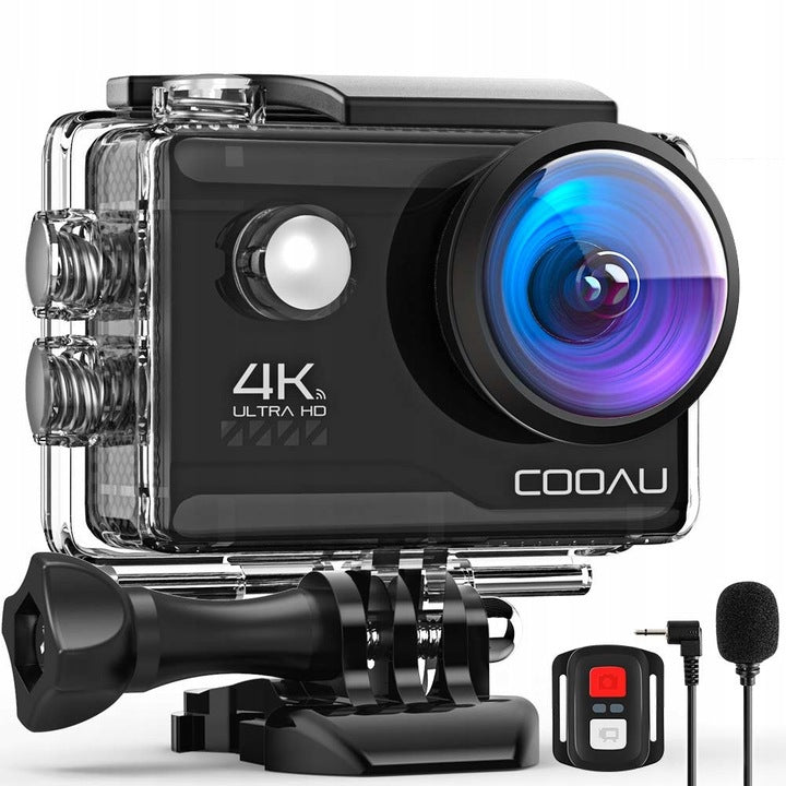 COOAU ACTION CAMERA 4K 20MP WIFI WITH MICROPHONE AND REMOTE CONTROL SPORTS HD CAMERA Model AC0001BKCU-FX*POL