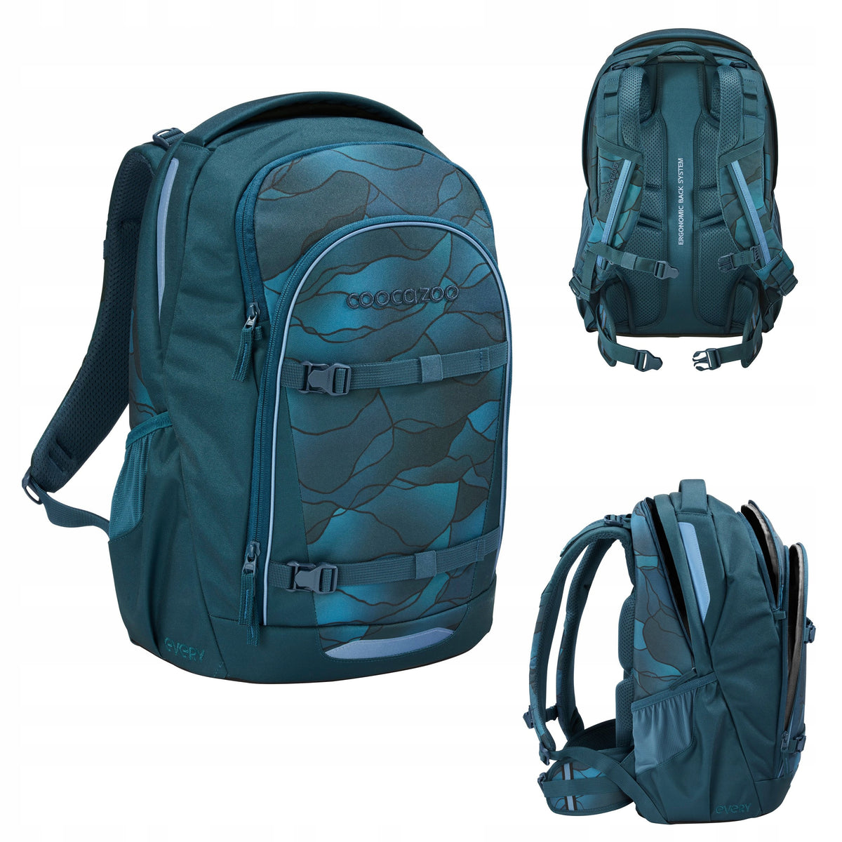 COOCAZOO SCHOOL BACKPACK EVERY CRYSTAL WAVES YOUTH ERGONOMIC LIGHTWEIGHT