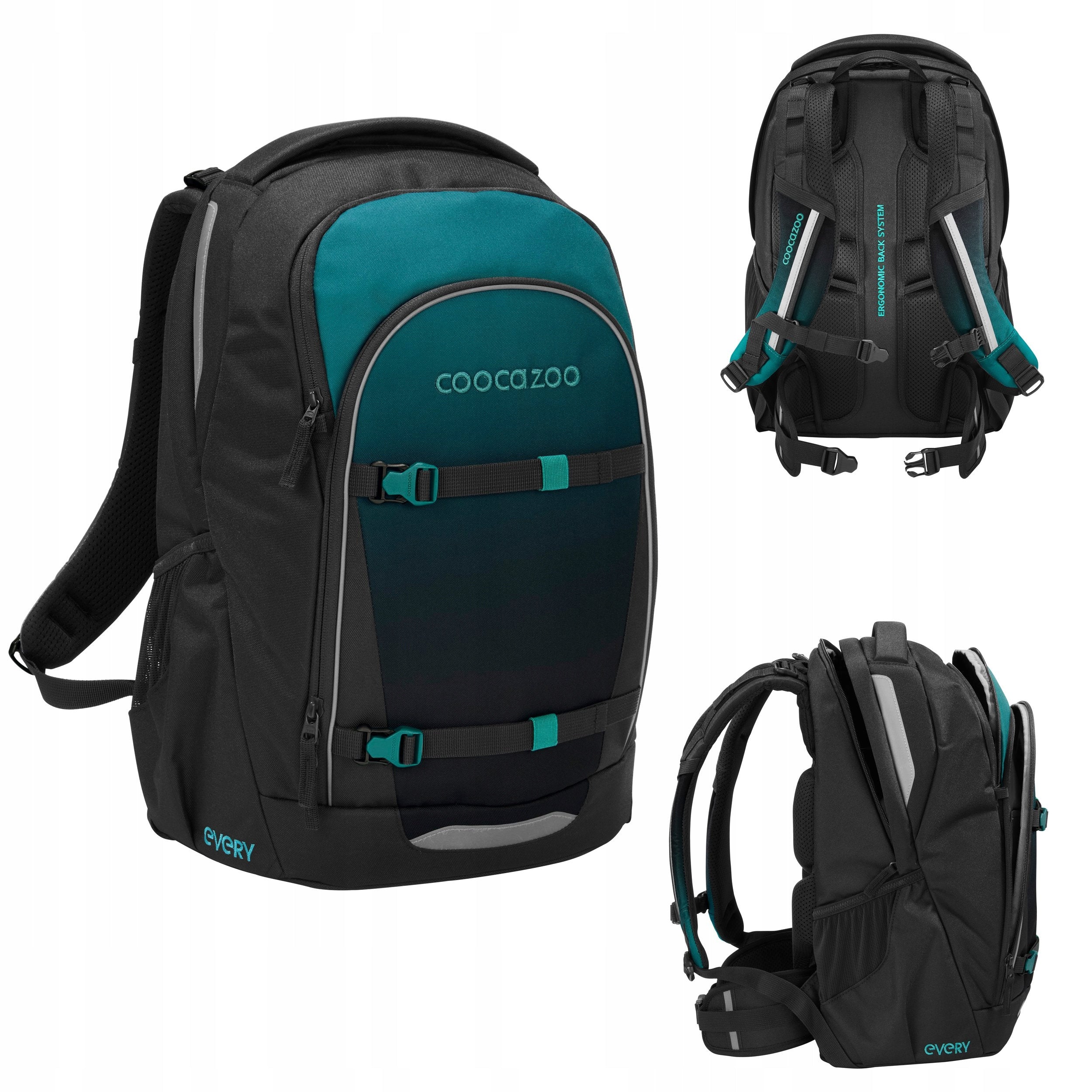 COOCAZOO SCHOOL BACKPACK EVERY TEAL SHADOWS YOUTH ERGONOMIC LIGHTWEIGHT